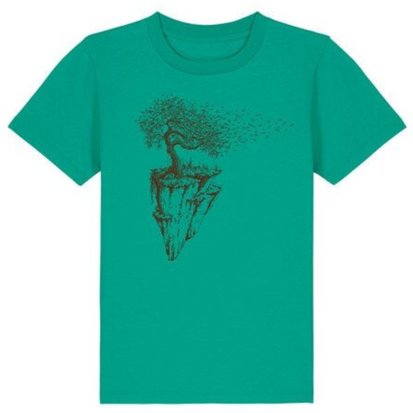 Life-Tree Organic Fairwear Shirt Kids Maple Island | Pink/Vintage White/Bright Blue/Teal Monstera/Peach/Eco Heather/Ocre