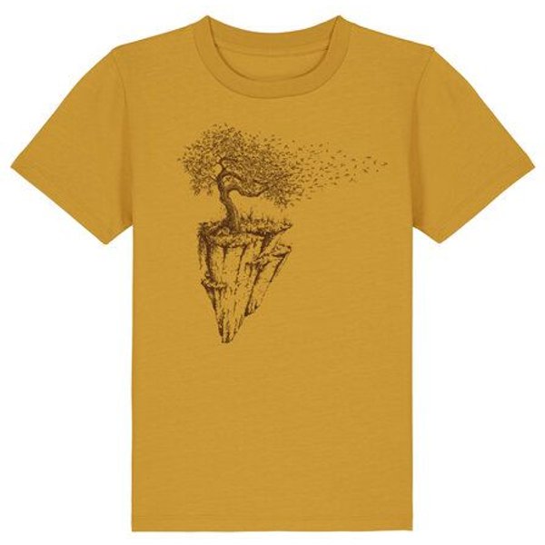Life-Tree Organic Fairwear Shirt Kids Maple Island | Pink/Vintage White/Bright Blue/Teal Monstera/Peach/Eco Heather/Ocre
