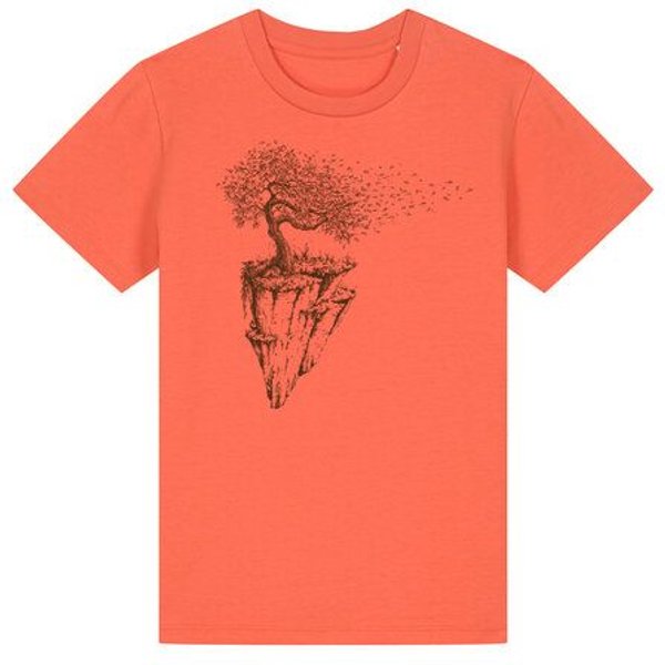Life-Tree Organic Fairwear Shirt Kids Maple Island | Pink/Vintage White/Bright Blue/Teal Monstera/Peach/Eco Heather/Ocre