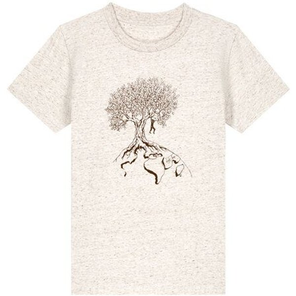 Life-Tree Organic Fairwear Shirt Kids Hanging On | Pink/Vintage White/Bright Blue/Teal Monstera/Peach/Eco Heather/Ocre