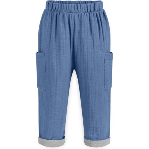 Mababu Zweifarbige Musselin-Hose | GOTS-zertifiziert | Bio-Baumwolle | Lockere Passform