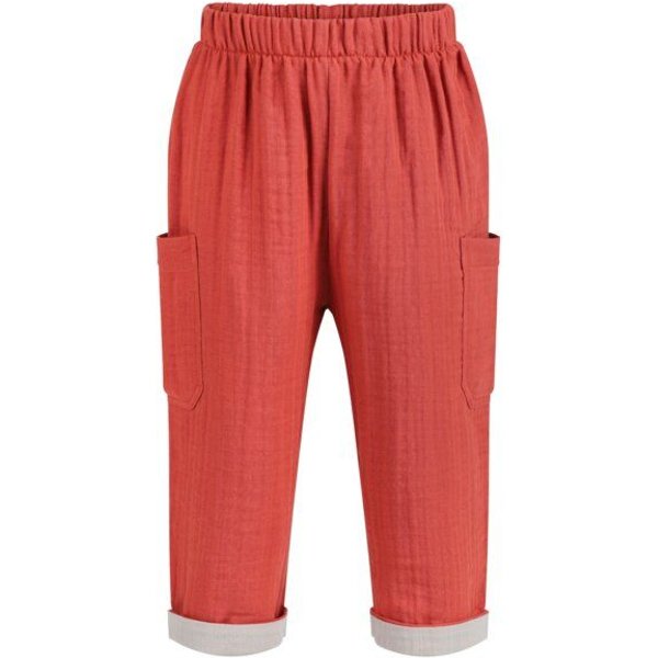 Mababu Zweifarbige Musselin-Hose | GOTS-zertifiziert | Bio-Baumwolle | Lockere Passform