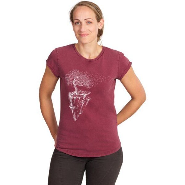 Life-Tree Organic Fairwear Shirt Women Maple Island | Washed Green/Washed Blue/Washed Red