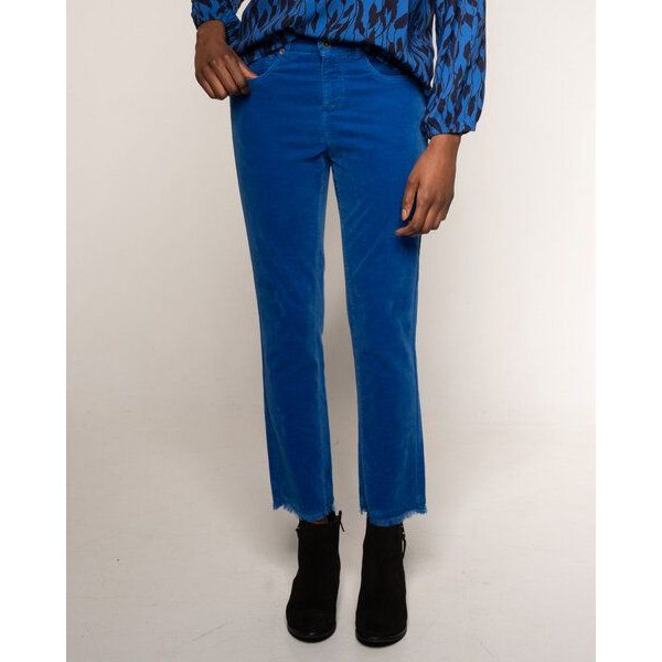 Alma & Lovis Softe Samthose mit stylischem Fransensaum | Velvet Slim