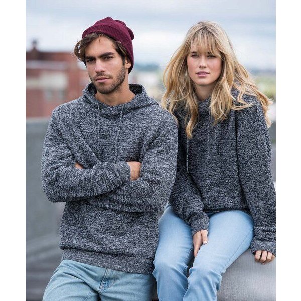 Ecologie by AWDis Luftiger Strickpullover Strickhoodie Kapuzenpullover Ecologie Iguazu Knitted Hoody Hoodie