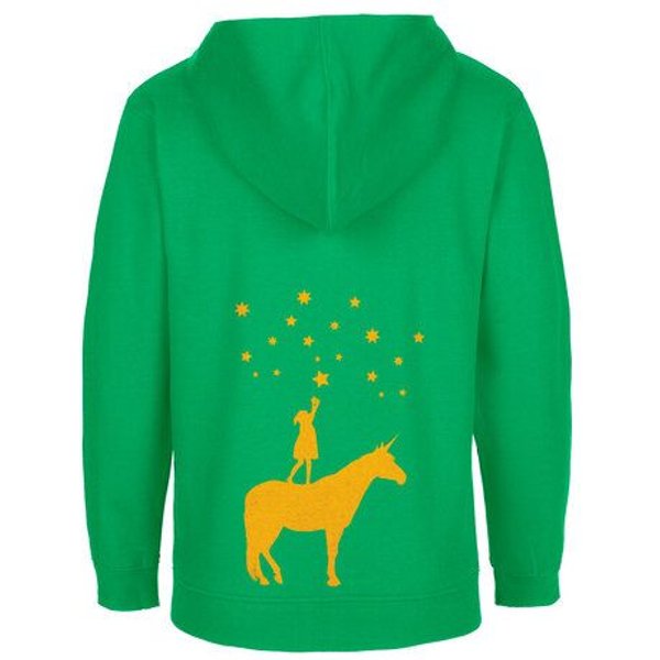 HANDGEDRUCKT "Wünsche" Kinder Zip Hoody Neutral
