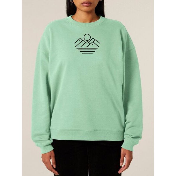 Human Family Bio Unisex Oversize-Sweatshirt - "Mountain Silhouette" aus Bio-Baumwolle