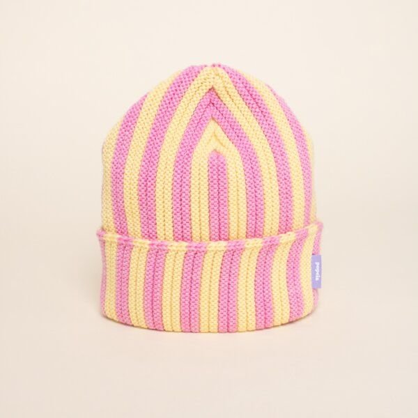 popeia Special Beanie gestreift aus 100% Merinowolle (mulesingfrei)