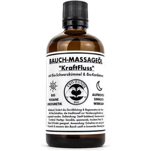 Two Hands BIO Bauch-Massageöl „KraftFluss“ mit Bio-Schwarzkümmel & Bio-Kardamom - Bio-Vegan