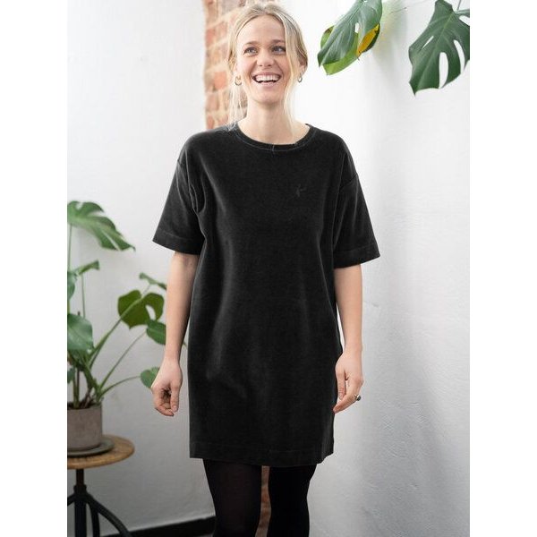 FUXBAU Frauen Samt Kleid