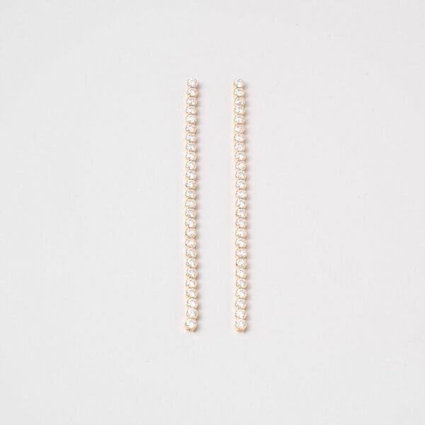 fejn jewelry Ohrstecker 'long sparkle & chain' - lange Zirkonia Ohrringe