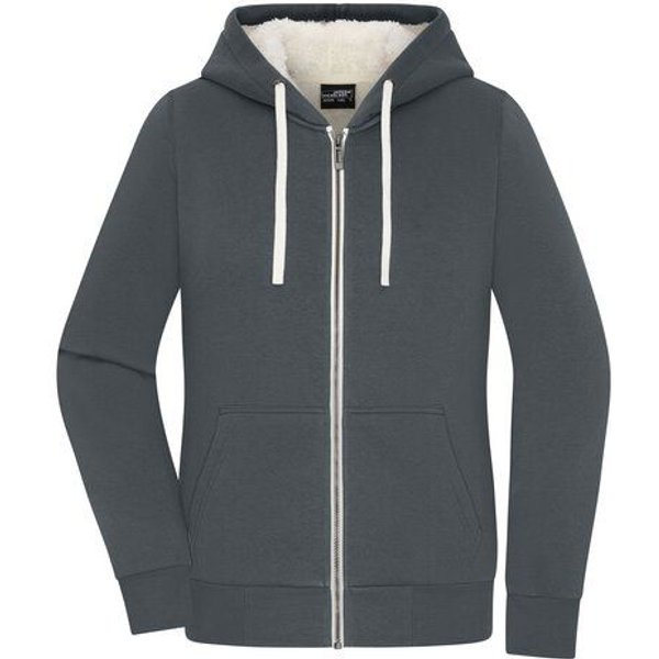 James & Nicholson Damen Sweatjacke mit Sherpa-Futter kuschelig warmer Winterpullover