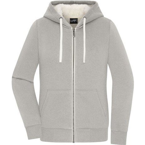 James & Nicholson Damen Sweatjacke mit Sherpa-Futter kuschelig warmer Winterpullover