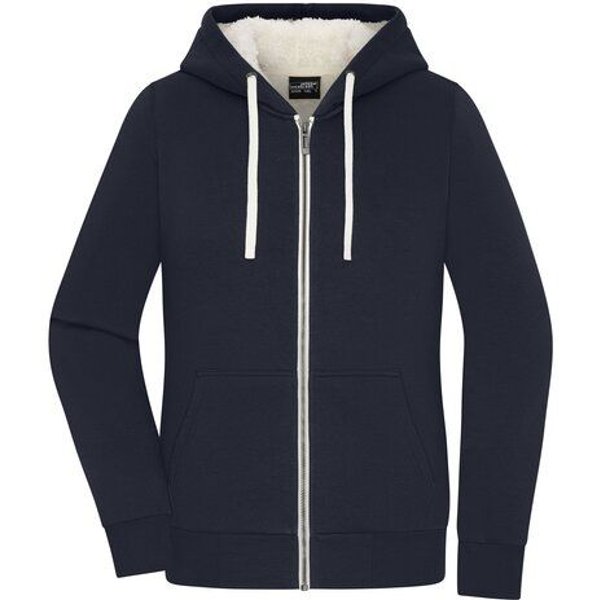 James & Nicholson Damen Sweatjacke mit Sherpa-Futter kuschelig warmer Winterpullover