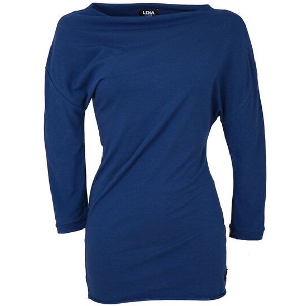 Lena Schokolade Oberteil asymmetrisch tiefblau Bio Jersey