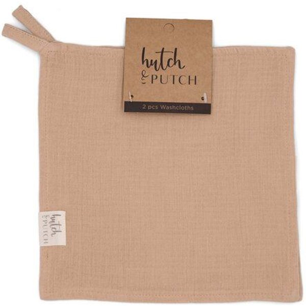 Hutch&Putch Musselin Waschlappen 2er Set - Baby Waschtuch - aus 100% Bio Baumwolle - Kuschelweich, Saugfähig und Schnelltrocknend