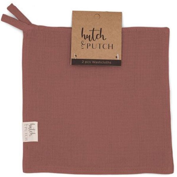 Hutch&Putch Musselin Waschlappen 2er Set - Baby Waschtuch - aus 100% Bio Baumwolle - Kuschelweich, Saugfähig und Schnelltrocknend