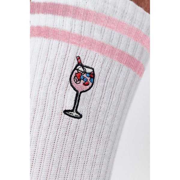 Fashion Drinks Berry Spritz Stripes | Bestickte Bio Baumwoll Socken