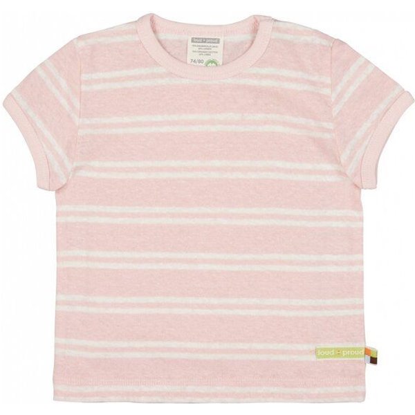 loud + proud Babys & Kinder T-Shirt Streifen mit Leinen, GOTS-zertifiziert