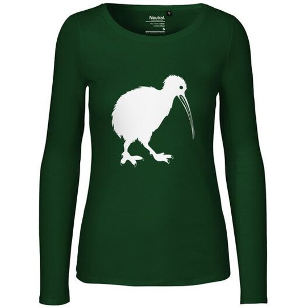 HANDGEDRUCKT "Kiwi" Frauen Longsleeve Neutral