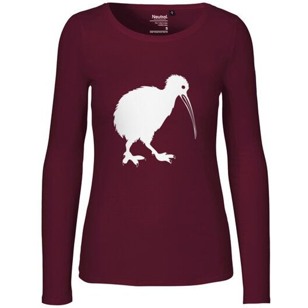 HANDGEDRUCKT "Kiwi" Frauen Longsleeve Neutral
