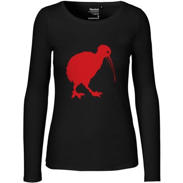 HANDGEDRUCKT "Kiwi" Frauen Longsleeve Neutral