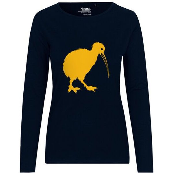 HANDGEDRUCKT "Kiwi" Frauen Longsleeve Neutral
