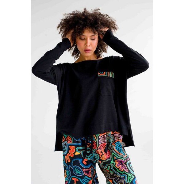 Sweatshirt Comfort – Bio-Baumwolle – mit KOKOworld-Print & Tasche – ideal für Alltag, Büro & Homewear – perfekt kombinierbar mit Lazy-Hose – Fair Fashion aus der EU
