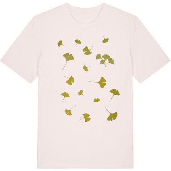 päfjes Blätter Ginkgo Laub - Fair Wear Männer T-Shirt - Vintage White/Olive