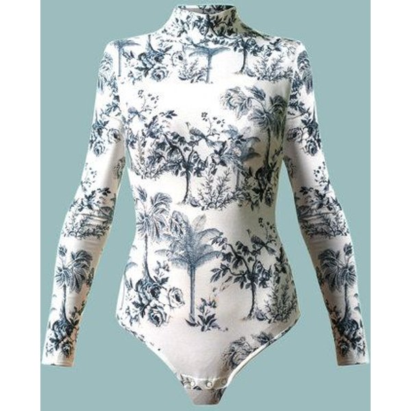 Atelier SNOW Langärmliger Body aus Bio-Baumwolle mit Muster