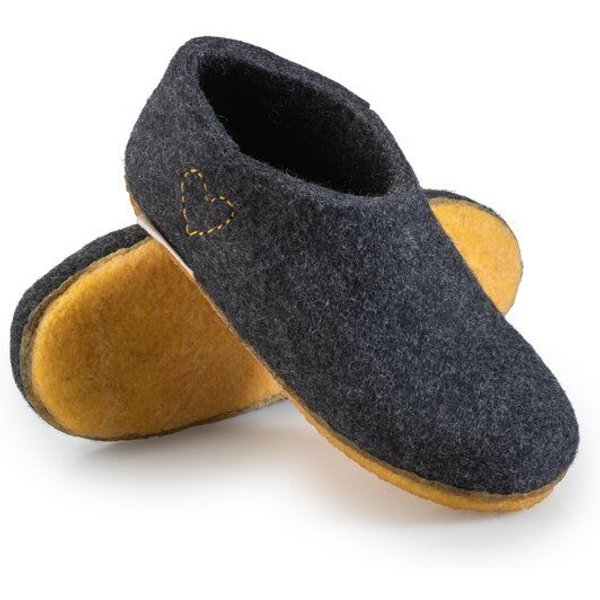 naturling Filz Damen Hausschuhe - Boots mit Kautschuksohle