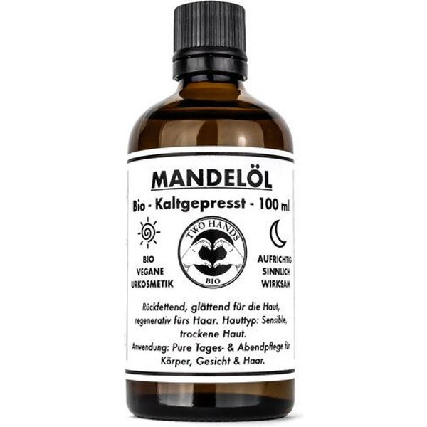 Two Hands BIO Mandelöl - Bio - Vegan - Kaltgepresst - 100 ml