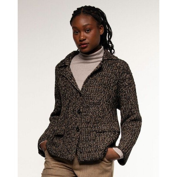 Alma & Lovis Legerer Strick-Blazer in edler Melange-Alpakawolle | Ripp Blazer