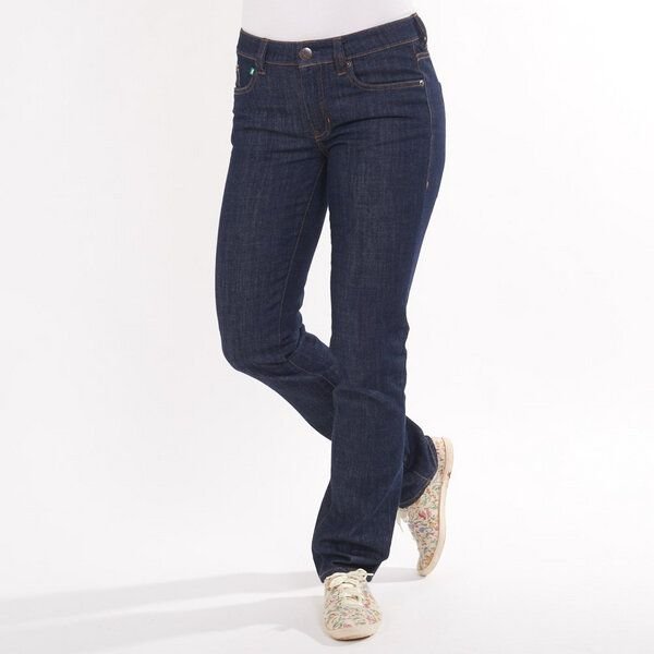 fairjeans tiefblaue Jeans STRAIGHT NAVY, gerades Bein, mittelhoher Bund, Biobaumwolle