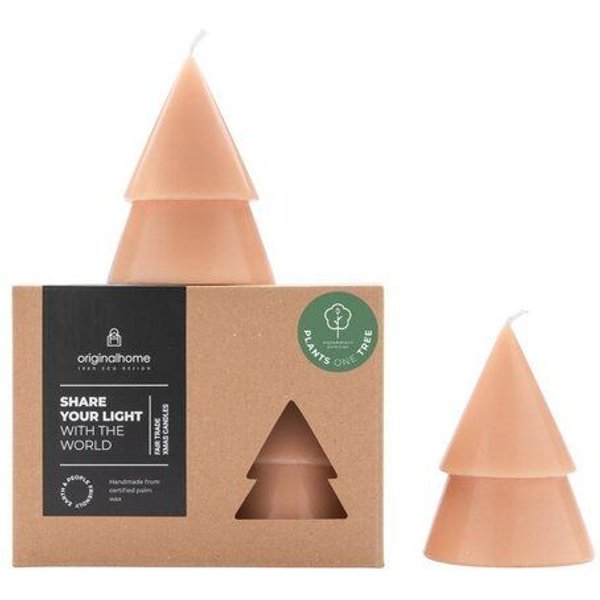 Originalhome Natürliche Weihnachtskerze Tannenbaum aus Pflanzenwachs, M s/2