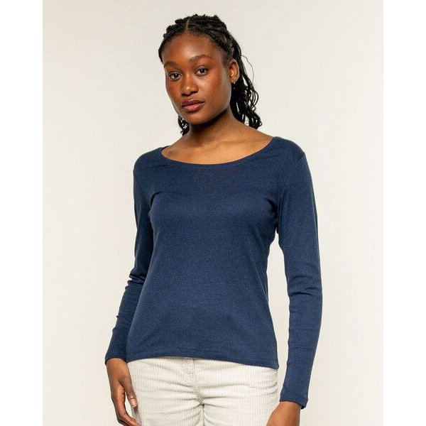 Alma & Lovis Ringel-Jerseyshirt aus Bio-Baumwolle | Melange Shirt