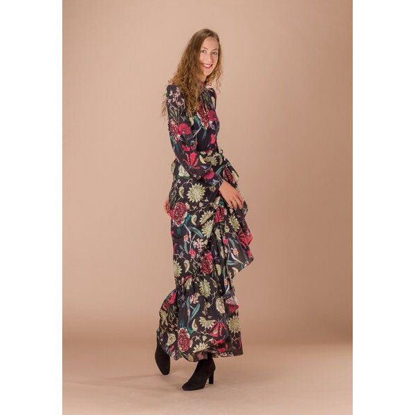 Atelier SNOW Set Body mit Schleifenkragen + Maxi-Wickelrock Camellia