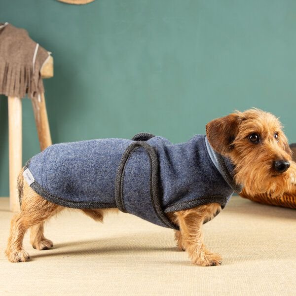 nahtur-design Hundemantel für Dackel | 100 % Schurwolle | warm, wind- & wasserabweisend