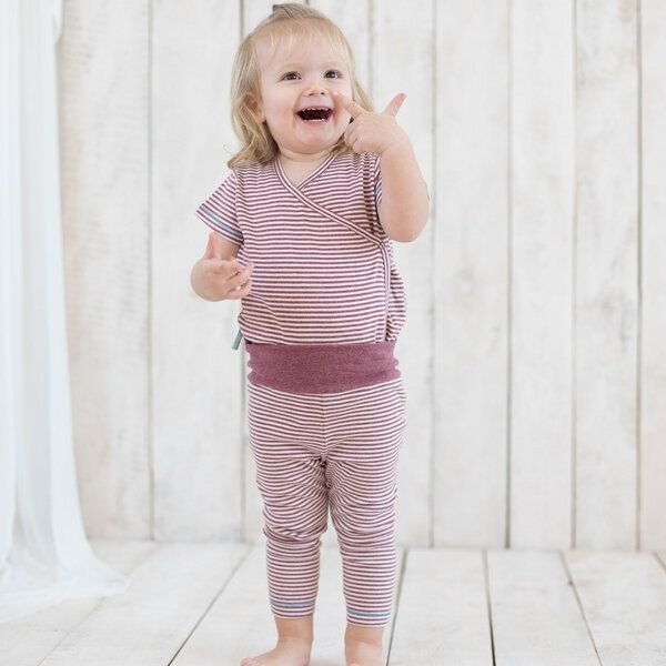 Baby S/S Kimono Body gestreift 'OrganicEra' aus Bio-Baumwolle