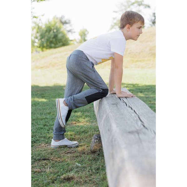 Babbily Bequeme Schlupfhose im Jeans-Look mit verstärkten Knien