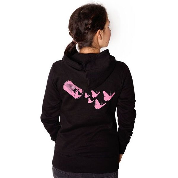 HANDGEDRUCKT "Butterfly 01" Frauen Hoody Earth Positive