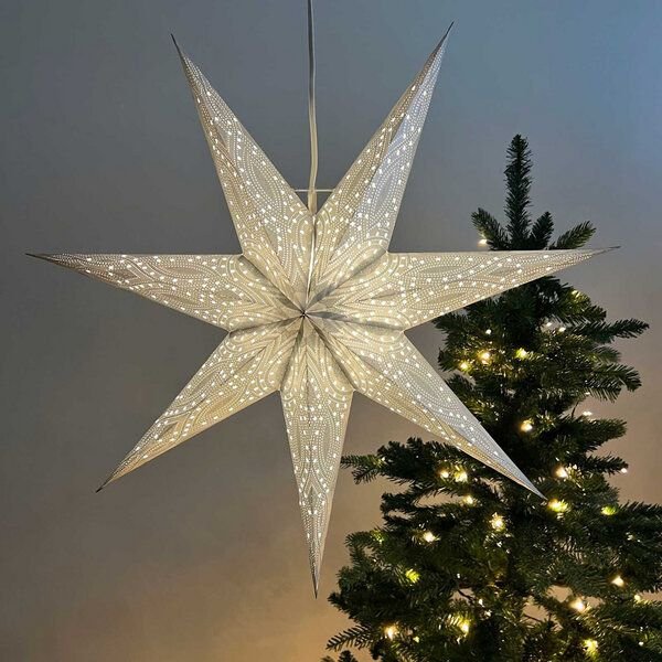 MoreThanHip Weihnachtsstern aus Papier Ø60 cm inkl. Beleuchtungskabel - Nova