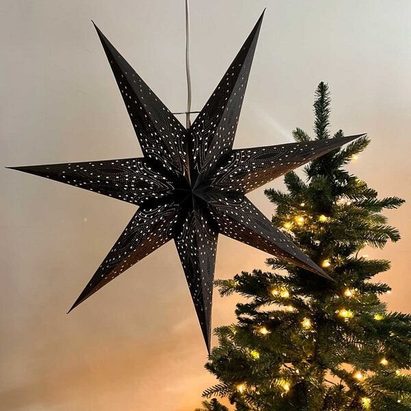 MoreThanHip Weihnachtsstern aus Papier Ø60 cm inkl. Beleuchtungskabel - Nova