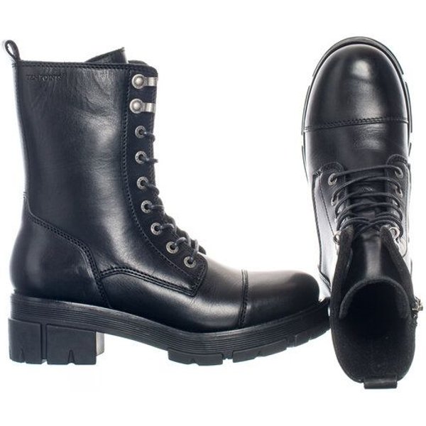 Ten Points Leder-Schnürboots mit dicker Sohle und hohem Schaft, Cecilia