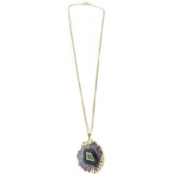 Crystal and Sage Amethyst Stalaktit Halskette