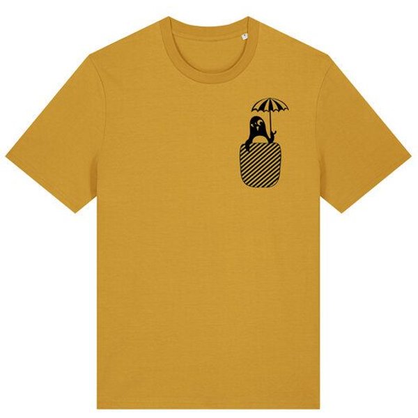 päfjes Pinguin Paul in Brusttasche mit Schirm - Fair Wear Männer Bio T-Shirt