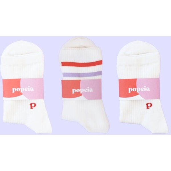 3x Socken weiß/natur "popeia" - The Sporty Set