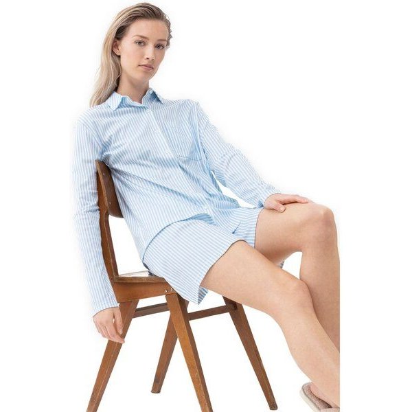 Mey Damen Pyjama Shirt langarm Sleepsation Bio-Baumwolle