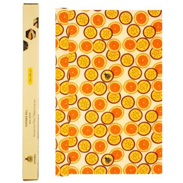 SuperBee Bienenwachstuch Rolle 33 cm x 90 cm – zuschneidbar und wiederverwendbar statt Frischhaltefolie – verschiedene Designs