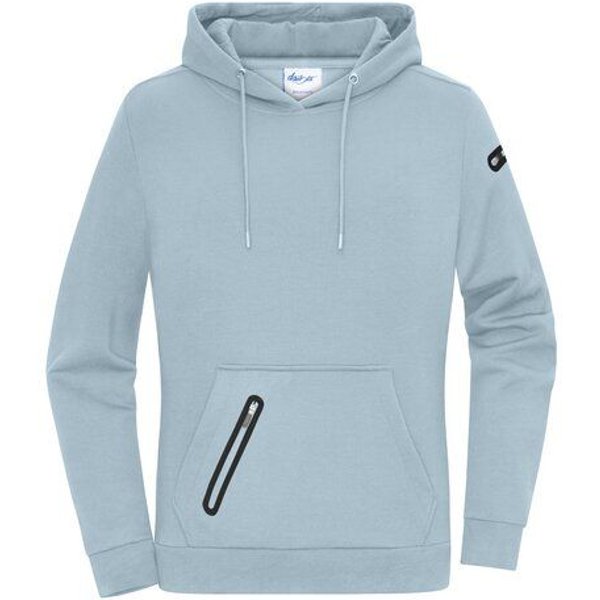 Daiber Damen Hoodie Kapuzenpullover Pullover Kängurutasche mit Reißverschlusstasche Ärmeltasche Kapuze